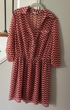 Speechless Dress Orange Chevron Print Size 1X