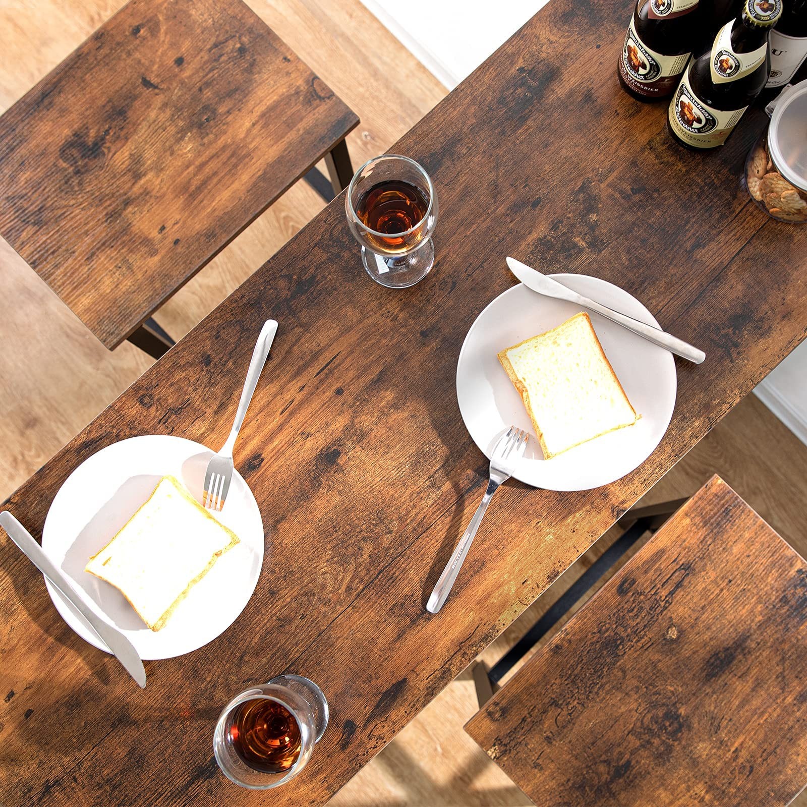 Bar Table Set, Pub Tables Bar Height with Stools Set of 2, Bar Chairs Under C...