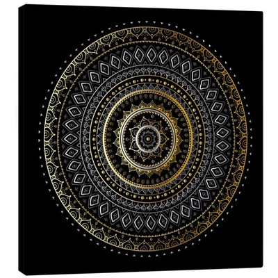Leinwandbild Mandala Gold/Silber