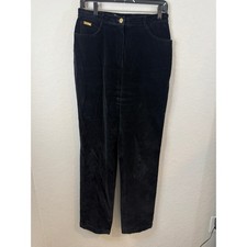St. John Sport Black Velvet Pants Ladies High Size 8