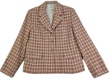 Talbots Woman Size 14Petite Pink/Grin Tweed Wool Blend Blazer Lined Made in U.S.