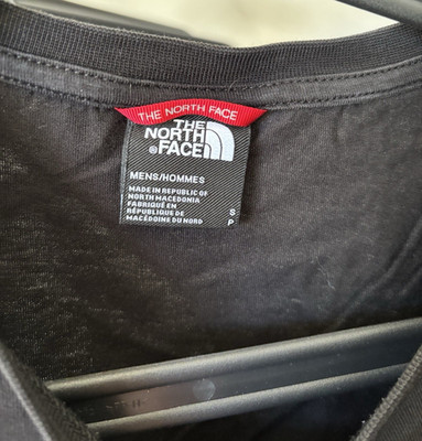The North Face Herren Langarm T-Shirt Rundhals Logo Schwarz Größe S