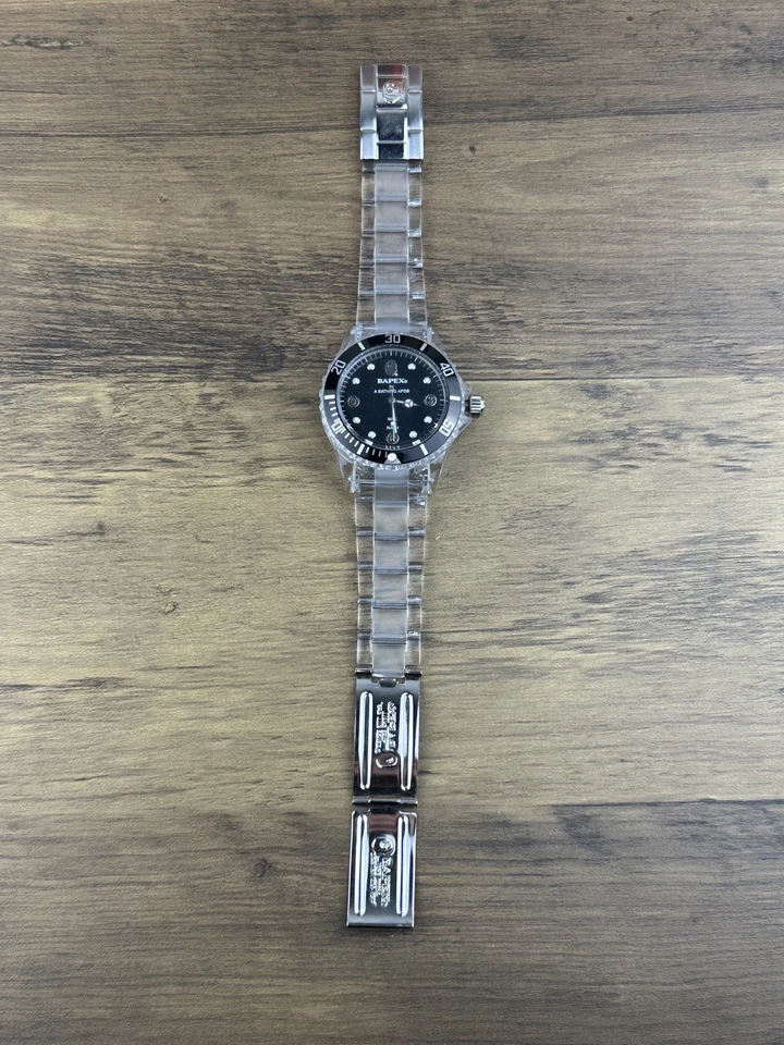 Reloj Pulsera Cuarzo A BATHING APE 2009 Color Transparente y2k BAPEX Unisex Vintage  Foto 3 de 4