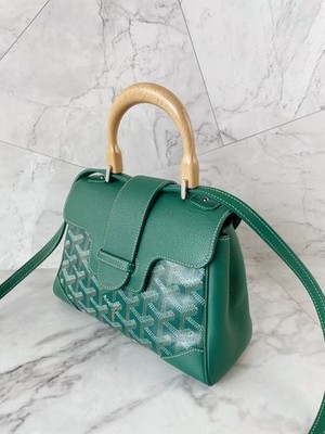 Goyard Saigon Mini Crossbody Bag with Wooden Handle & Detachable