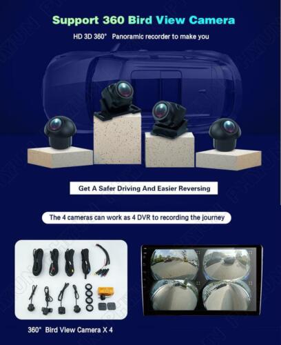 4x Panoramic Cameras For Car Stereo Radio GPS Player Supports 360° Surround View - Picture 10 of 12