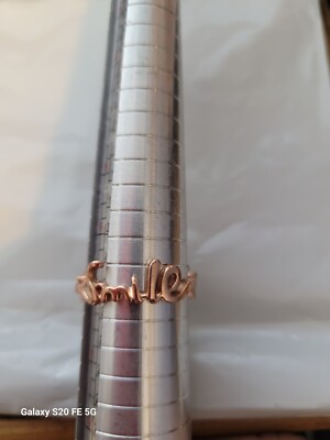 NEW Women's Size 9 Rose Gold Double Sided Ring Smile & Flowers on sides