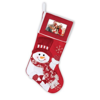 Zep Weihnachtssocke, rot mit Schneemann, für 1 Foto 10x15cm - 26x3x46 cm