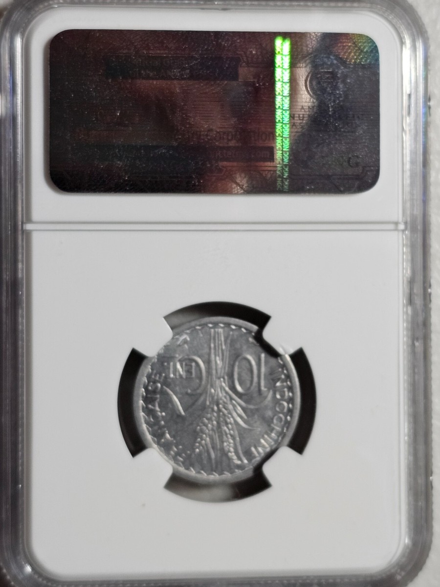 French Indochina 10 Cents 1945 NGC MS 64 | eBay