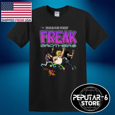 The Fabulous Furry Freak Brothers Men's Black Size S-5XL