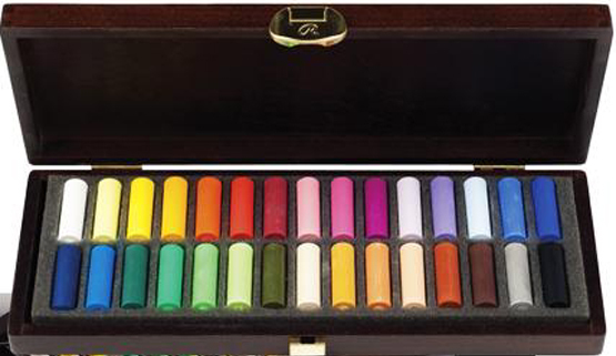 Rembrandt Artists Soft Pastels - 30 Half Size Pastels - Wooden Box Set