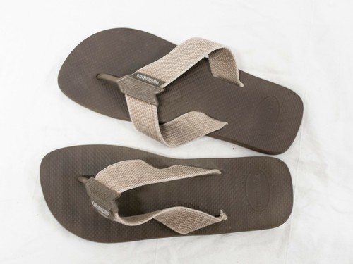 Men's Urban Basic Havaianas Brown/Tan Flip Flop Sandals Canvas Strap,  Preowned | eBay