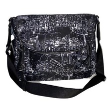 NWT KARL LAGERFELD PARIS Cara Nylon Black/white Paris Messenger Bag 168