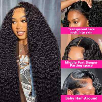 Wave 13x6 360 Lace Curly Wigs for Women Human Hair 13x4 Wave Lace Frontal Wigs