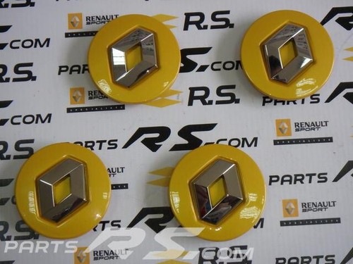 4x New GENUINE Renault Sport CLIO III RS 197 200 Caps center wheel SIRIUS JAUNE - Picture 3 of 18