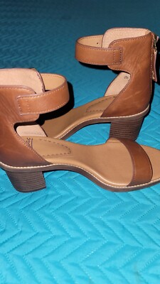 ZODIAC Womens Brown Ilsa Round Toe Wedge Heel Zip-Up Leather