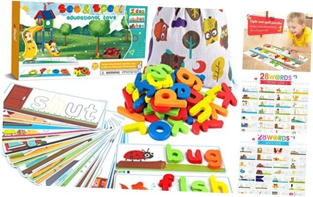 Learning Toys for 2 3 4 5 6 Years Old Boys and Girls - See & Spell CVC Word