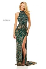 Sherri Hill Dress, Size 6, Long, Teal/Multicolored Beadwork $550