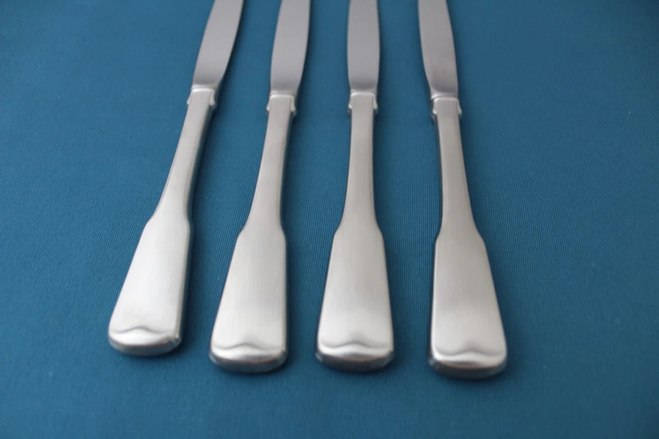 4 facas de bife ocas Oneida AMERICAN COLONIAL CUBE cetim aço inoxidável 9" - Imagem 2 de 4