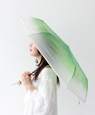 Ombrello Pieghevole Wpc X Tabi Suru Kissa – Design Cream Soda, Verde, Made In Japan – Nuovo - Foto 3
