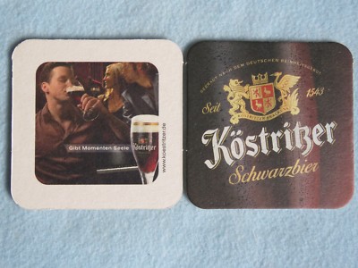 BEER COASTER ~ Brauerei KOSTRITZER Schwarzbier (Black Ale) ~ GERMANY Party Scene