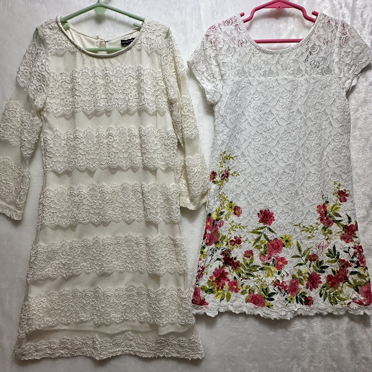Girls Lace Dress Lot Of 2 Size 10 White Cream | eBay