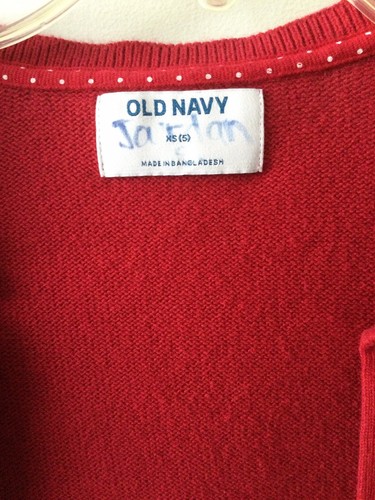 LITTLE GIRLS OLD NAVY RED BUTTON DOWN CARDIGAN SCHOOL UNIFORM SWEATER SZ. XS (5) - Picture 2 of 3