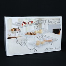 Servizio buffet 5th Fifth Avenue Crystal Estate 3 livelli 15,75" cromato NUOVO