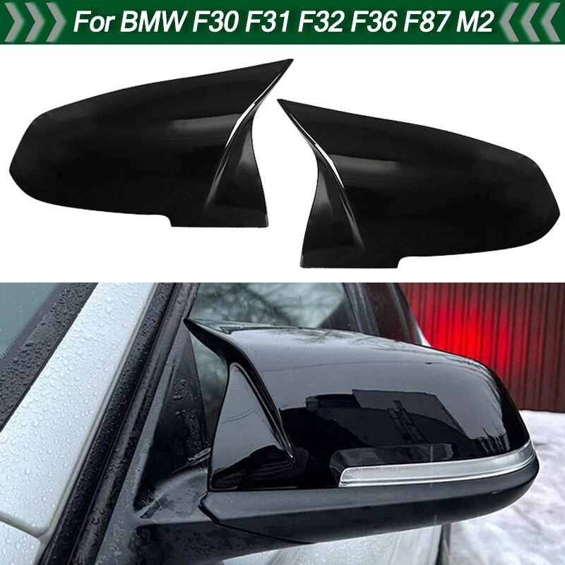 2x Gloss Black Side Rearview Mirror Cover Cap For BMW 3 Series F30 F31 320i 328i - Изображение 2 из 4