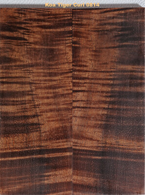 Outstanding Stabilized Koa Tiger Curl knife scales #0814, gun grips, box wood