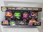 Funko Pop! Vinyl Marvel Star-Lord Gamora Groot Rocket Raccoon 4 Pack Black Light