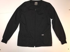 Cherokee Workwear Women Zip Front Scrub Jacket SZ-M 4315 Sleeves Worn-see photo