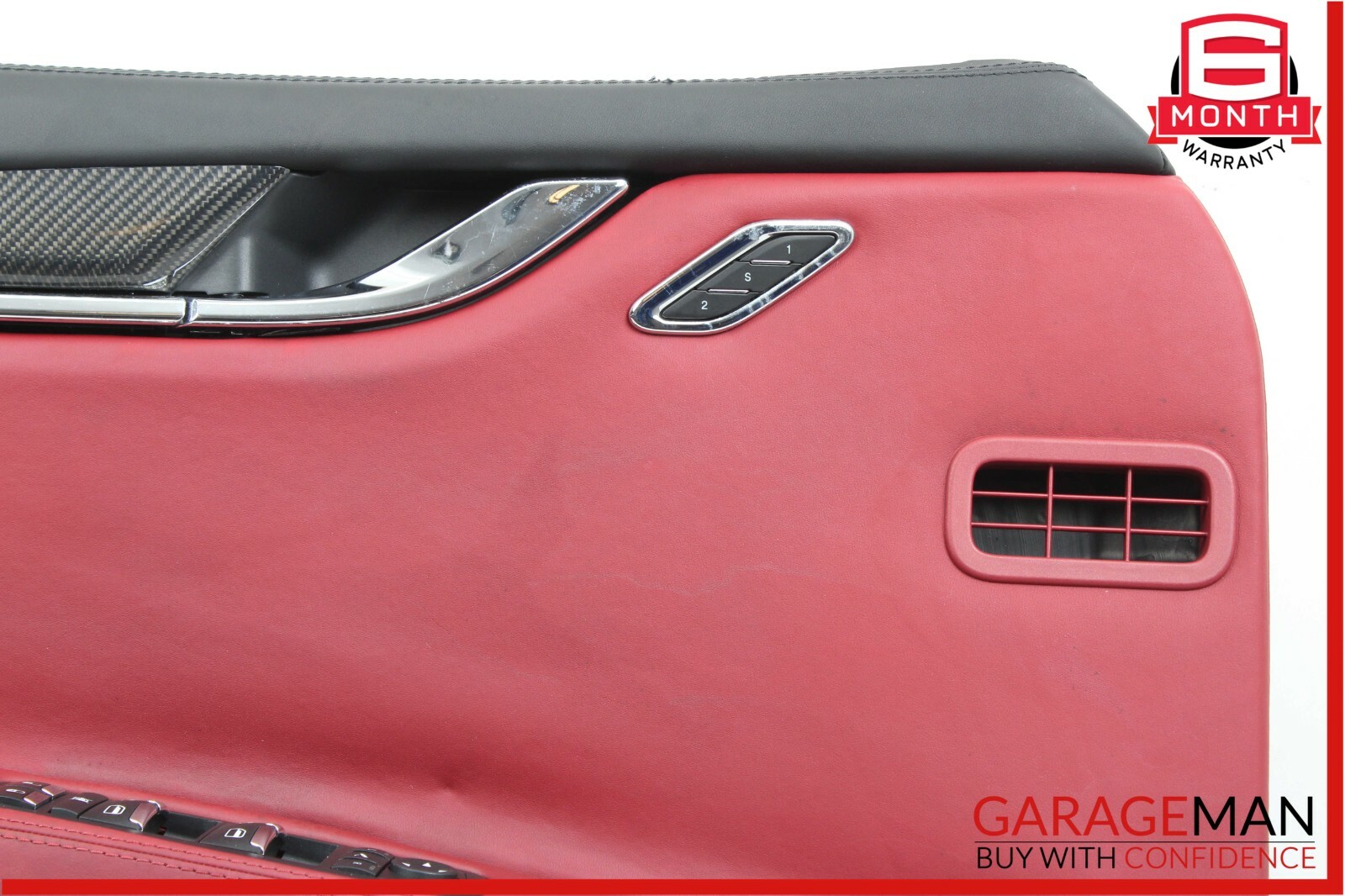 14-18 Maserati Quattroporte Front Left Driver Side Interior Door Panel Red