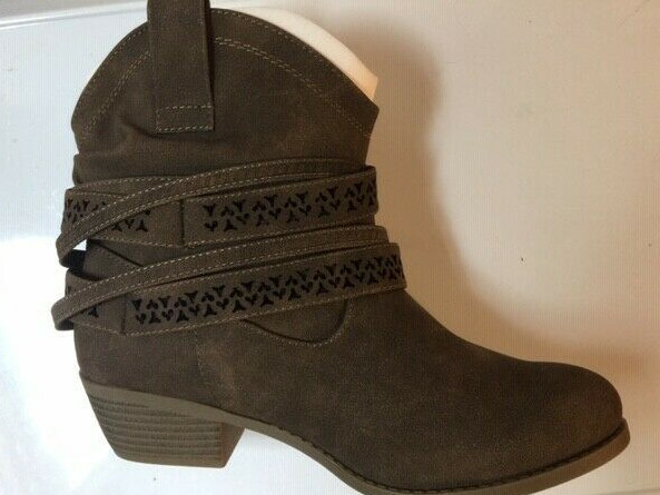 Not Rated Women's Sunami Boot - Strappy Mid Top Chunky Heel Bootie