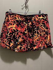 Kanu Surf Kids Medium Fire Orange Swim Trunks Draw Strings
