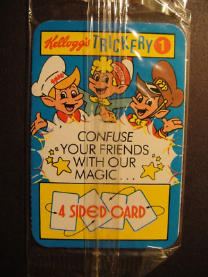 KELLOGGS RICE CRISPIES TRICKSERY ZAUBERTRICKS KARTENSPIELE #1 SNAP CRACKLE POP