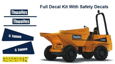 Thwaites 6 Tonne Dumper 6 ton Full Decal Kit With Safety Decals. Sticker Kit