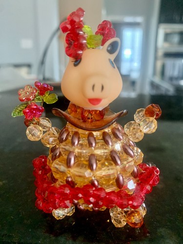 10-Vintage Kit Ornaments HAND-MADE Beaded Bodies Animal Head Christmas Hong Kong - Picture 17 of 20