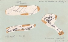 New Zealand cricketers - JOHN WARD, A E DICK & GRAHAM DOWLING, SIGNED ALBUM PAGE