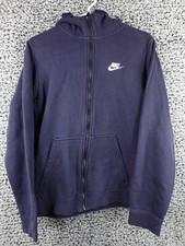 Nike Sweatshirt Blue Small Gray Hoodie Full Zip Sportswear Sweater Ladies