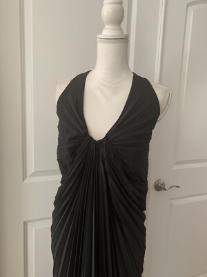 By Anthropologie Pleated Halter Midi Dress. Size 16W. MSRP $198 | eBay