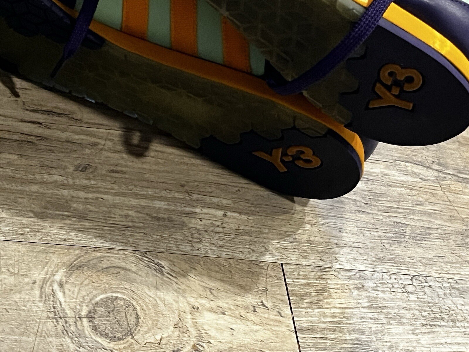 Adidas Y-3 Yohji Yamamoto Boxing Sneakers Black Yellow Blue Size 12.5 Rare image 10