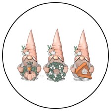 30 THANKSGIVING GNOMES PIE ENVELOPE SEALS LABELS PARTY FAVORS STICKERS 1.5"