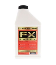 FX Latex - Fluorescent Red - 16 oz - Face and Body Paint, Blacklight and Bright