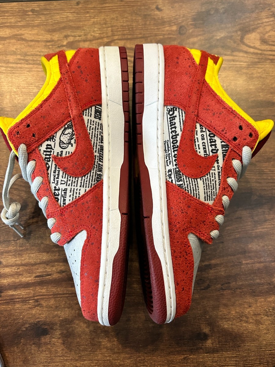 NIKE DUNK LOW PREMIUM SB QS RUKUS CRAWFISH RED SILVER YELLOW
