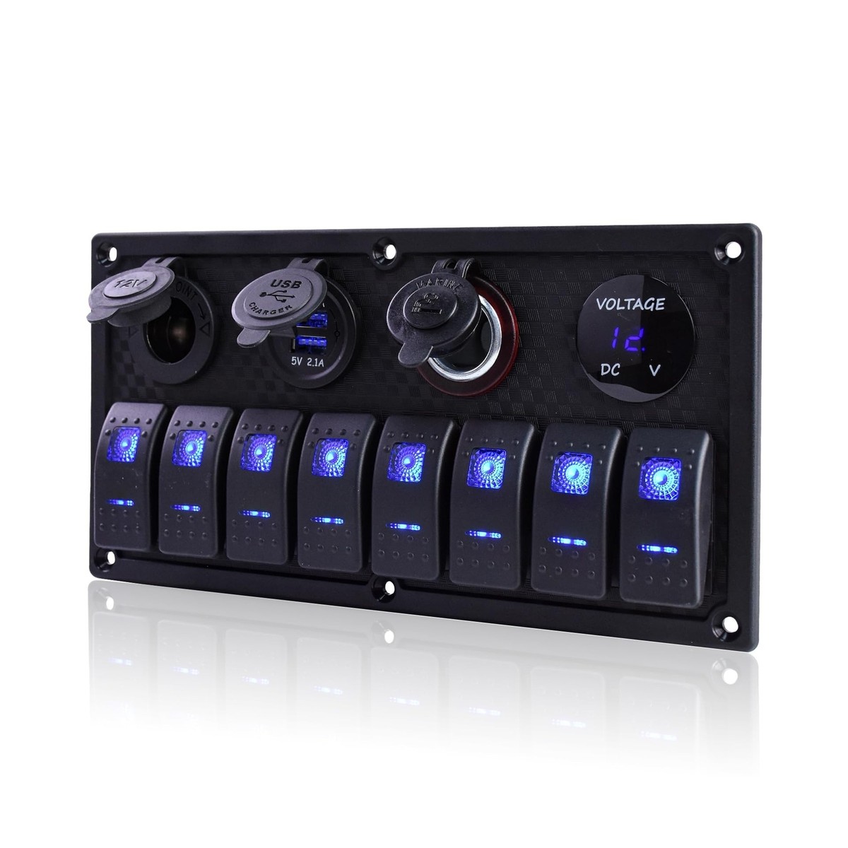 non様 Marine Switch Panel 8 Gang Waterproof Rocker Switch Panel