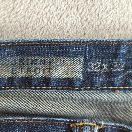 Gap 1969 Selvedge Jeans 32x32 (Fits 32x31) Blue Straight Button Fly Dark Faded - Picture 11 of 19