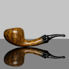 MUXIANG Handmade Freehand Pipe Briar Dublin Tobacco Pipe Bent Stem Smooth Pipe