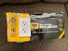 Faith Electric 10 Pack Self Testing GFCI outlet New Damaged Box