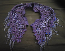 RHINESTONE FABRIC SILKN Collar PURPLE  Prestigious Accessory