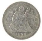 1856 US Liberty Seated Quarter 25 Cents 90% Silver Philadelphia Mint Coin VG